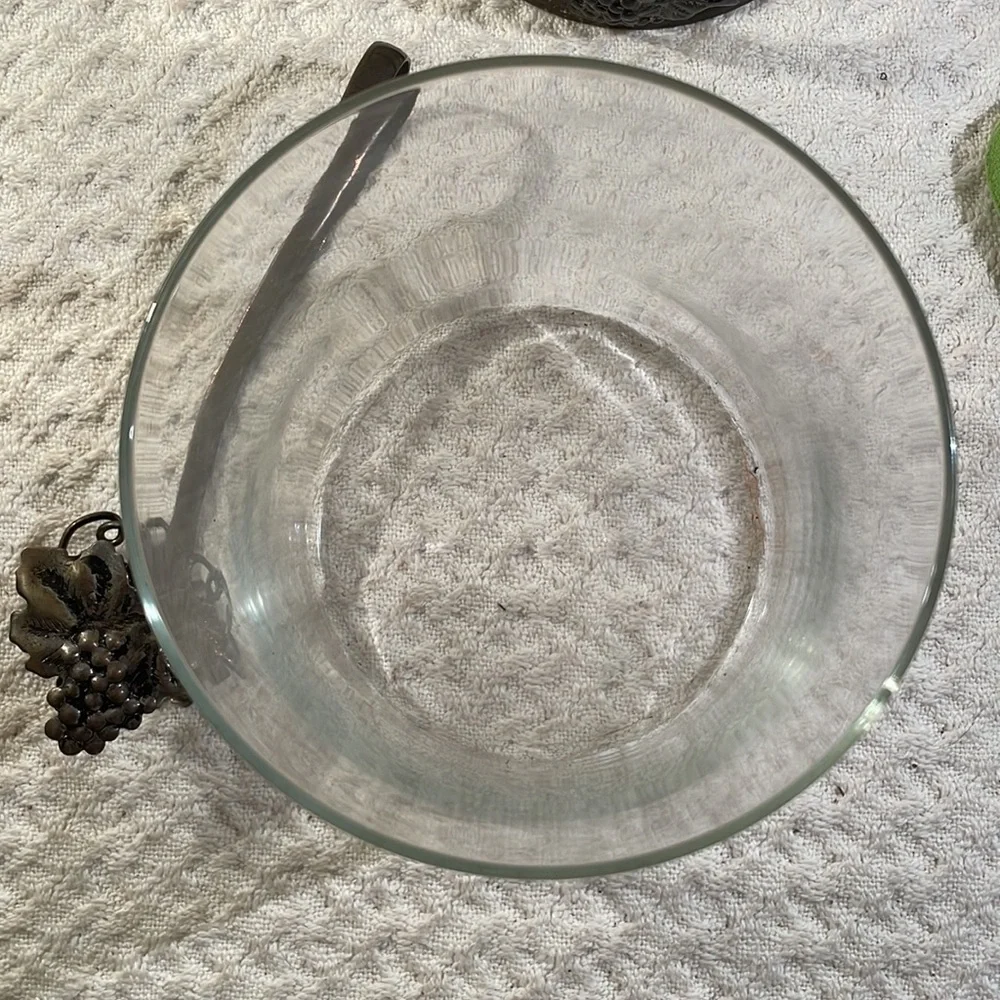 VINTAGE Ice Bucket Studio Silversmith Grape Glass & Silverplate